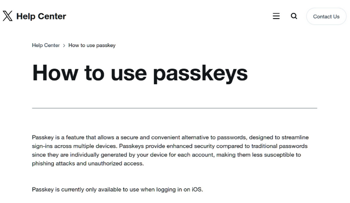 矿区苹果维修店铺分享iOS用户如何通过通行密钥(Passkey)登录 