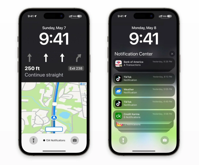 矿区苹果维修服务分享iOS17锁屏地图导航半屏显示长什么样 